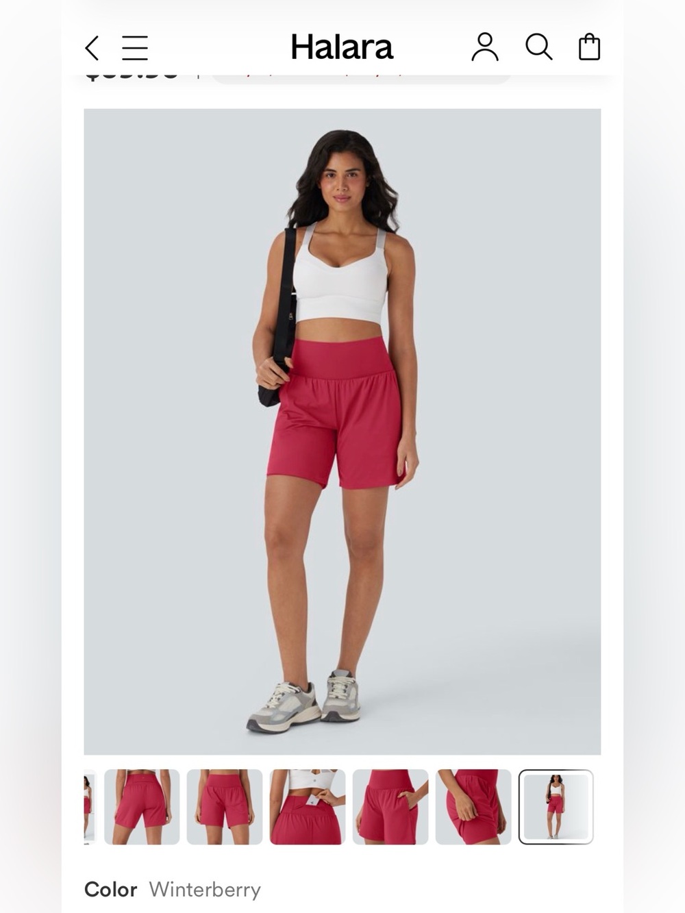 HALARA High-Rise Athletic Shorts in Raspberry